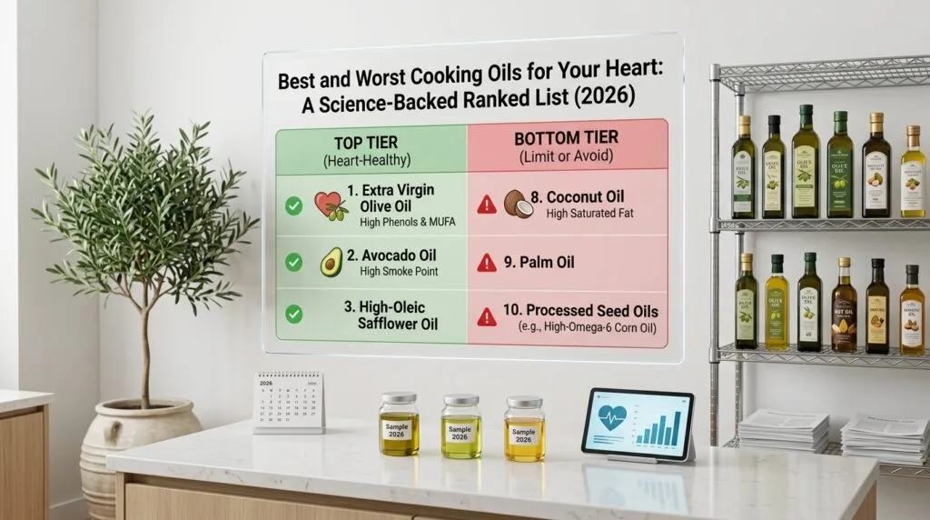 Best and worst cooking oils for heart health ranked — olive oil avocado oil and coconut oil compared