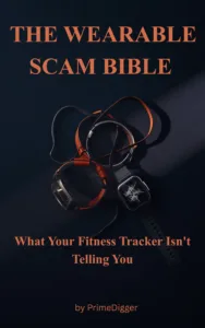 The Wearable Scam Bible ebook cover — What Your Fitness Tracker Isn't Telling You, by PrimeDigger